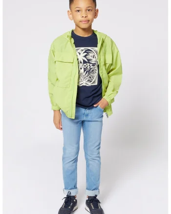Tricou din bumbac cu imprimeu, Bleumarin