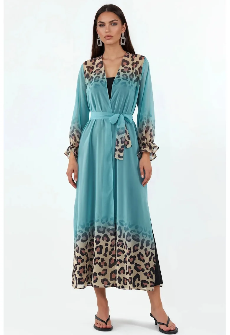 Rochie plaja  maxi, voal multicolor,