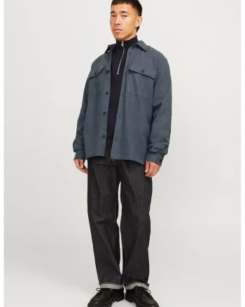 Camasa relaxed fit din amestec de in, Gri carbune