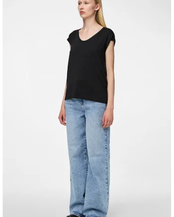 Tricou lejer cu insertii stralucitoare Billo, Negru