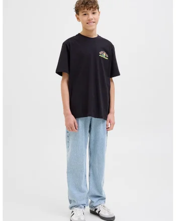 Tricou cu imprimeu pe spate, Negru/Portocaliu