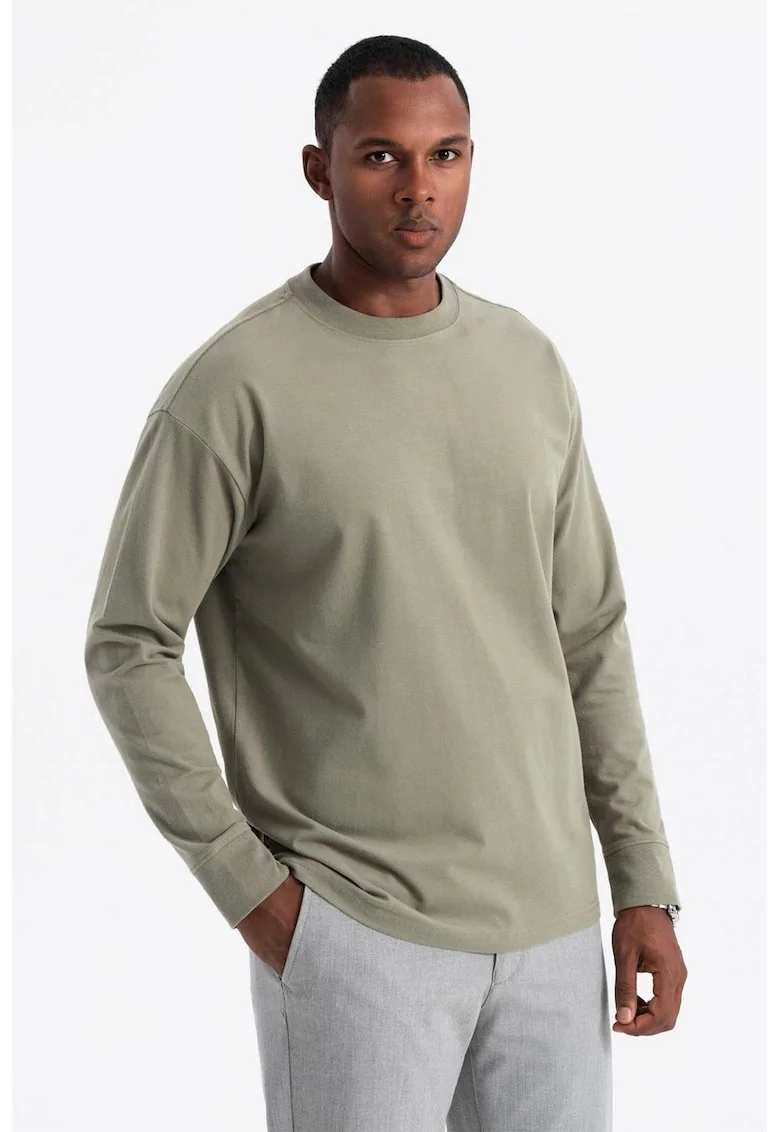 Bluza lejera cu decolteu la baza gatului, Verde sparanghel