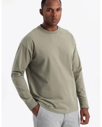 Bluza lejera cu decolteu la baza gatului, Verde sparanghel