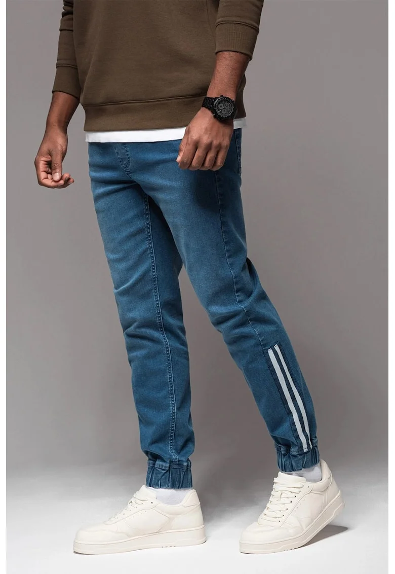 Blugi jogger cu talie ajustabila, Albastru
