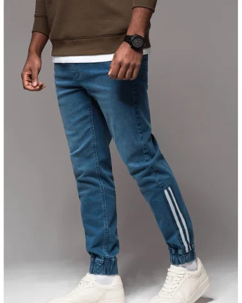 Blugi jogger cu talie ajustabila, Albastru