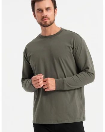 Bluza lejera cu decolteu la baza gatului, Kaki