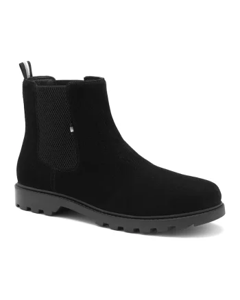 Ghete chelsea din piele intoarsa, Negru