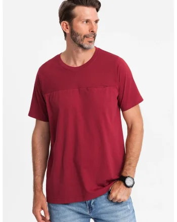 Tricou lejer de bumbac cu decolteu rotund, Rosu