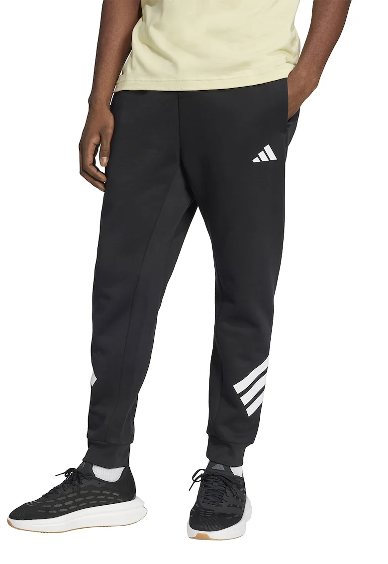 Pantaloni de trening din amestec de bumbac cu logo, Negru