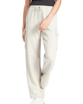 Pantaloni de trening din amestec de bumbac cu buzunare cargo, Crem