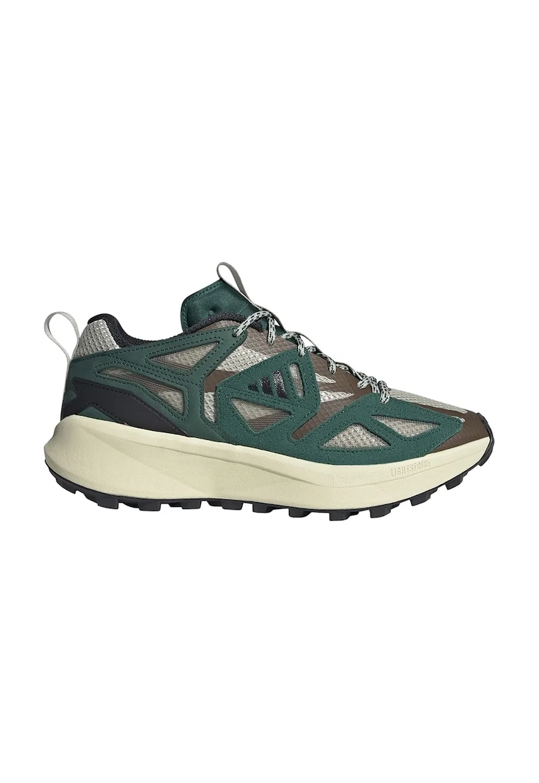 Pantofi sport wedge cu garnituri de piele intoarsa Kantai, Verde inchis