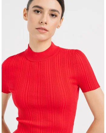 Tricou striat Sarpharim, Rosu