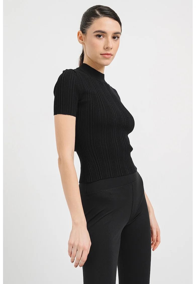 Tricou striat Sarpharim, Negru/Negru stins