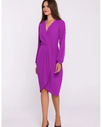 Rochie tip furou cu pliuri pe fata, Albastru lavanda