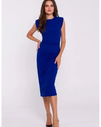 Rochie tip creion fara maneci, Albastru royal