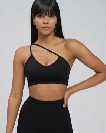 Bustieră Sport Push-Up cu Bretele Versatile,53611, negru