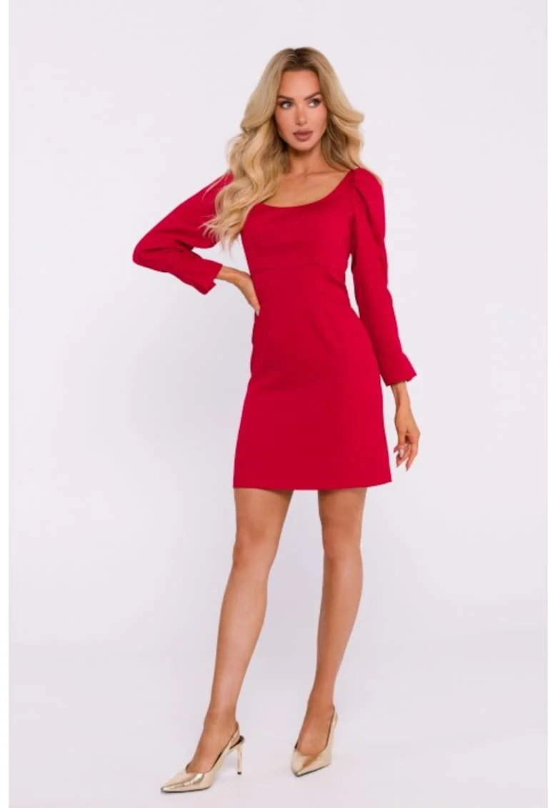 Rochie mini cu decolteu adanc,, Rosu