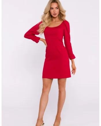 Rochie mini cu decolteu adanc,, Rosu