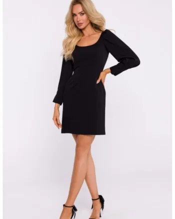 Rochie mini cu decolteu adanc,, Negru
