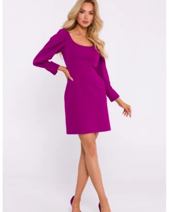 Rochie mini cu decolteu adanc,, Rosu rubiniu
