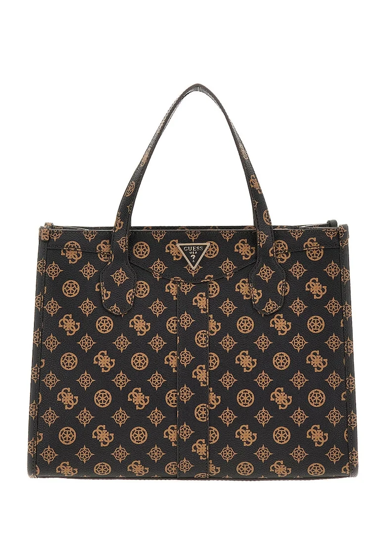 Geanta shopper din piele ecologica House Party, Negru/Maro