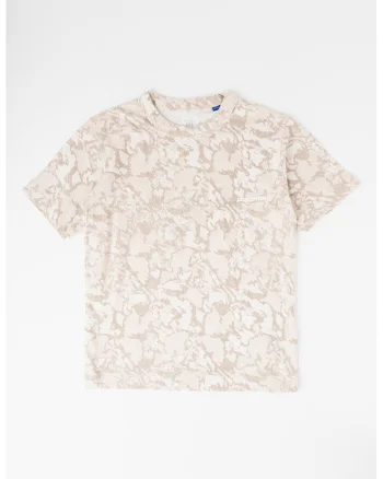 Tricou de bumbac cu model camuflaj, Maro taupe/Maro nisip