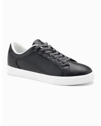 Pantofi sport low-cut de piele ecologica, Gri antracit