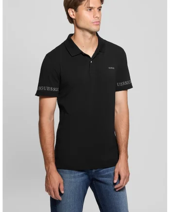 Tricou polo extra slim-fit cu model uni, Gri/Negru stins