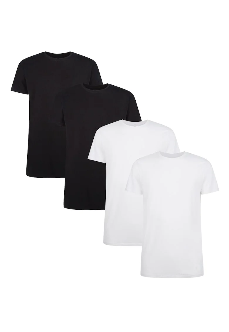 Set de tricouri Ruben - 4 piese, Alb/Negru