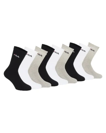 Set de sosete lungi unisex - 9 perechi, Alb/Negru/Gri