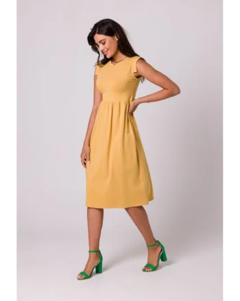Rochie midi din bumbac,, Galben