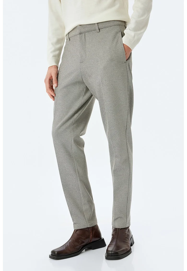 Pantaloni cu talie medie, Gri deschis
