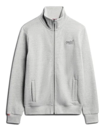 Bluza de trening cu fermoar si broderie logo Essential, Gri