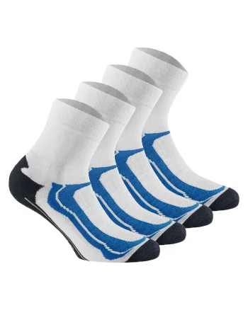 Set de sosete scurte unisex din amestec de bumbac pentru trekking - 4 perechi, Alb