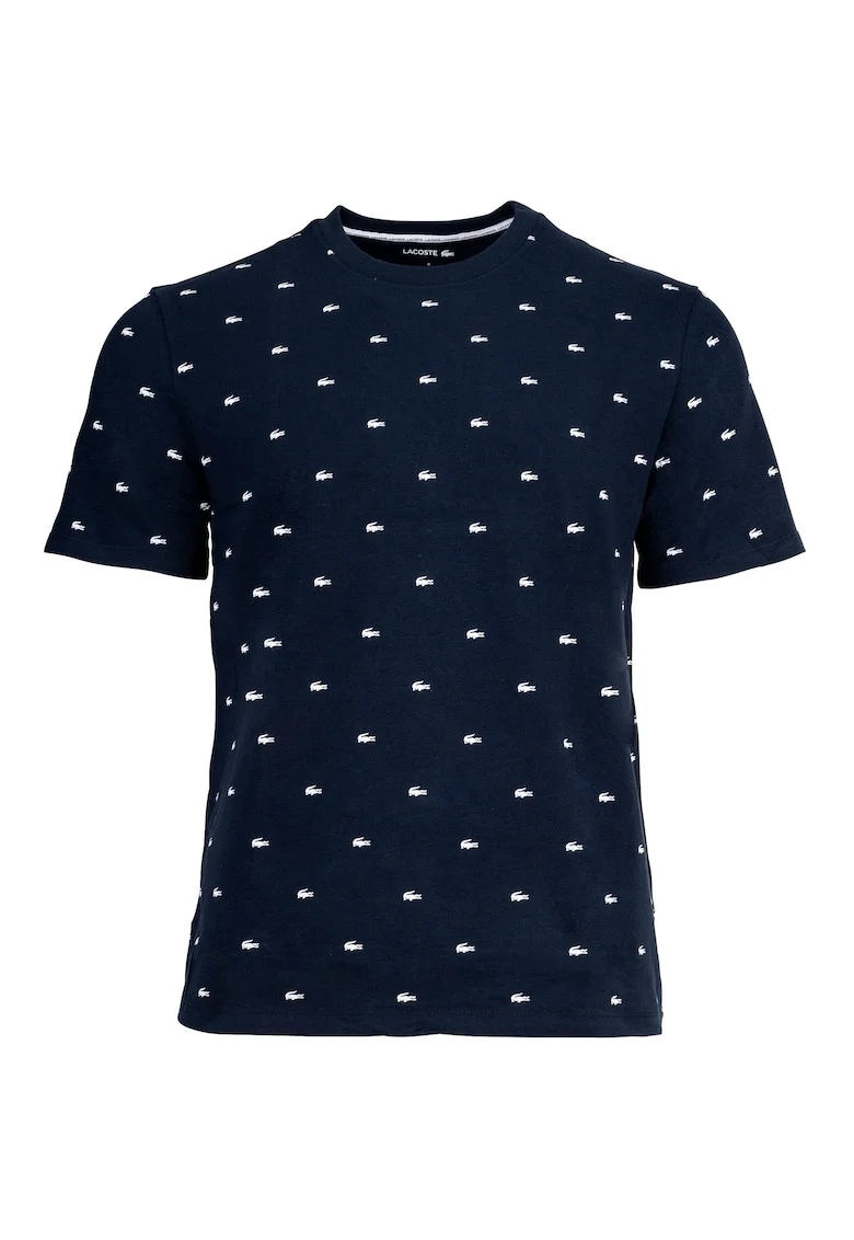 Tricou cu imprimeu logo, Alb/Albastru