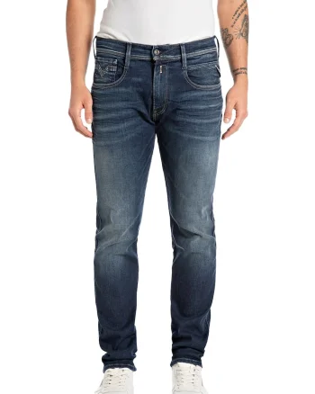 Blugi slim fit Hyperflex, Albastru inchis