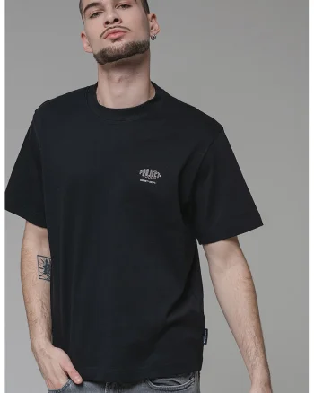 Tricou din bumbac cu model pe partea din spate, Negru
