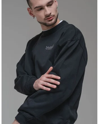 Bluza de trening lejera cu maneci cazute, Negru