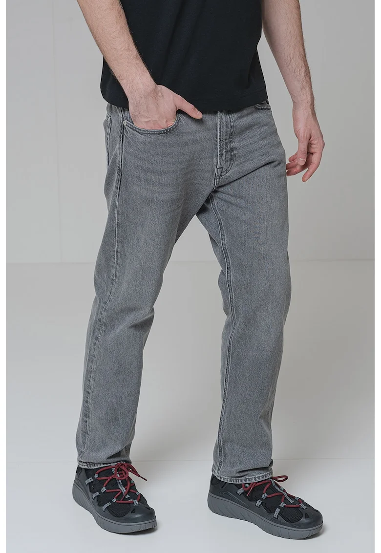 Blugi uni relaxed fit, Gri