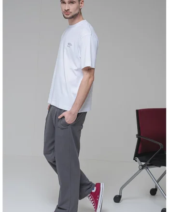Tricou din bumbac cu model pe partea din spate, Negru/Alb optic