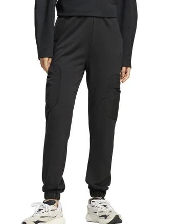 Pantaloni de trening cargo cu talie inalta, Negru