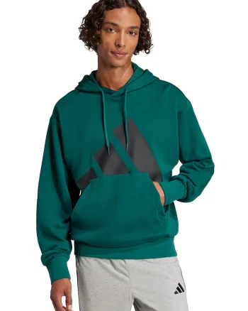 Hanorac cu imprimeu logo, Negru/Verde englez