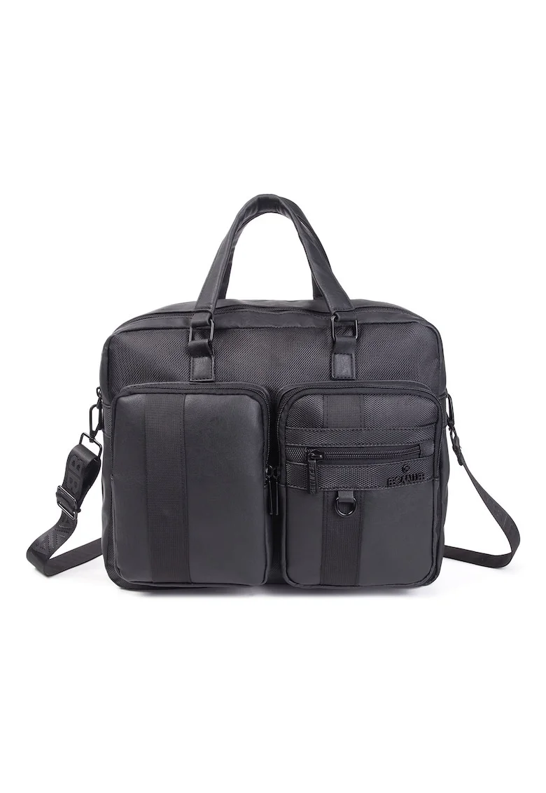Geanta duffle cu fermoar, Negru