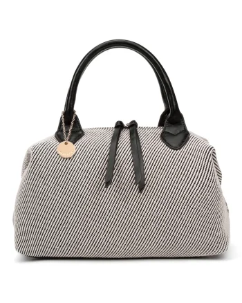 Geanta tote cu aspect tesut, Negru
