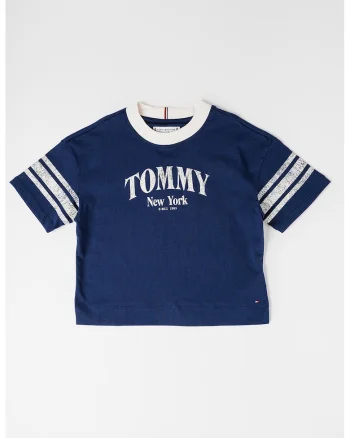 Tricou de bumbac cu logo, Alb/Bleumarin