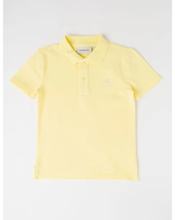 Tricou polo cu logo brodat, Galben pai