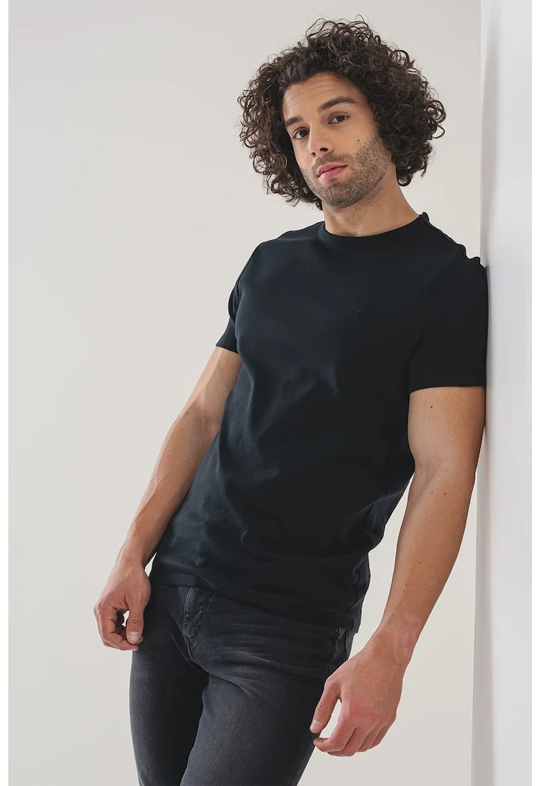Tricou uni de bumbac, Negru