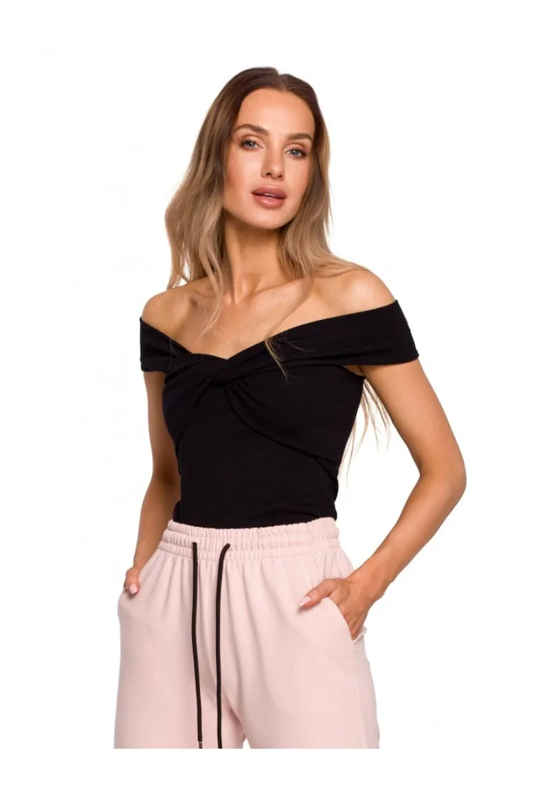 Top dama, Bumbac/Elastan, Negru