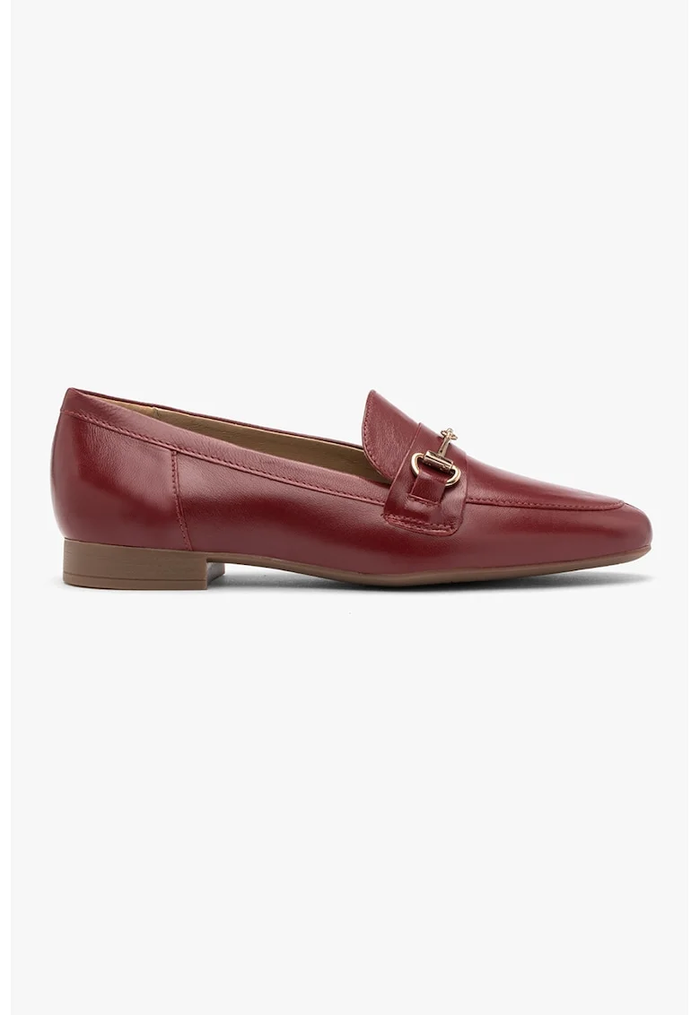 Pantofi loafer de piele cu detalii metalice, Visiniu