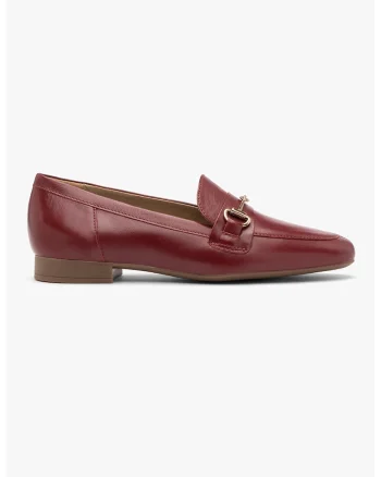 Pantofi loafer de piele cu detalii metalice, Visiniu